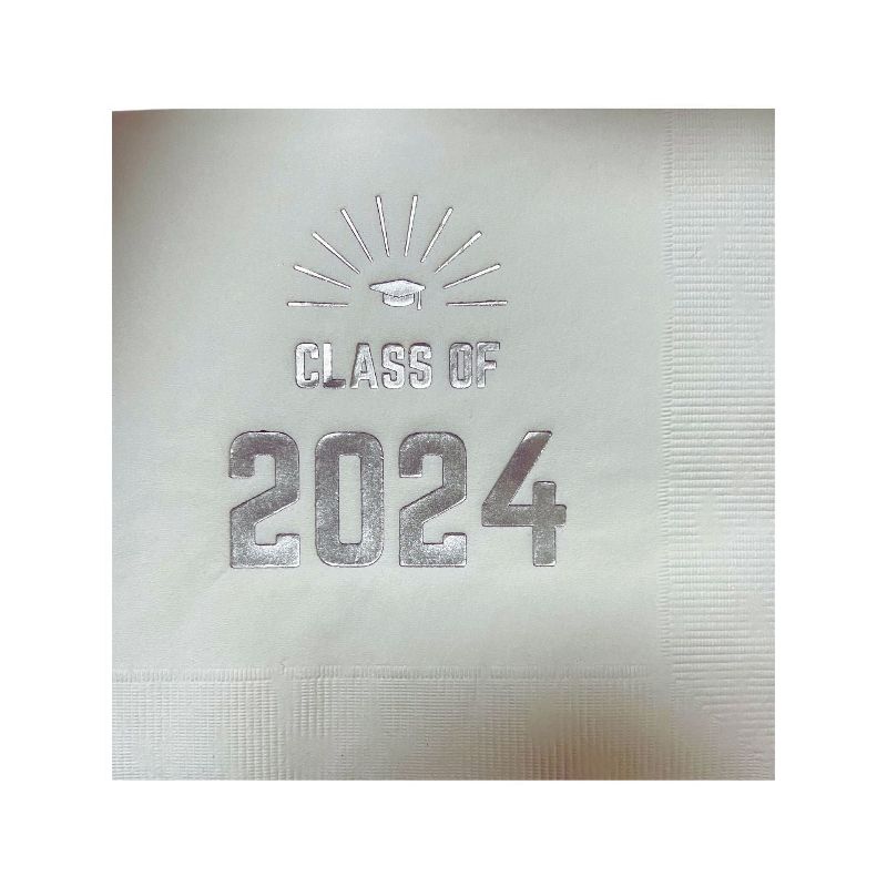 Paper Frenzy Paper Frenzy Graduation Foil Stamped Party Napkins Class of 2024 - 25 pack, 3 of 6