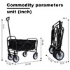 Grungis 3-in-1 Folding Wagon for Camping,Rolling Cart with All-Terrain Wheels,Dual-Layer Storage Beach Wagons for Camping Shopping - 3 of 4