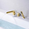 Sumerain Roman Tub Faucet with Hand Shower, 3 Hole Waterfall Deck Mount Bathtub Filler Brushed Gold - 3 of 4