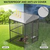 Outdoor Dog Kennel, Heavy Duty Dog Cage with Roof, Dog Kennel Galvanized Iron Dog House with Safety Locks UV & Water Resistant Proof Cover - 2 of 4