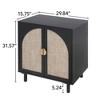 Vatros Rattan Cabinet Storange Cabinet for Living Room, 4 Door, Black - 4 of 4