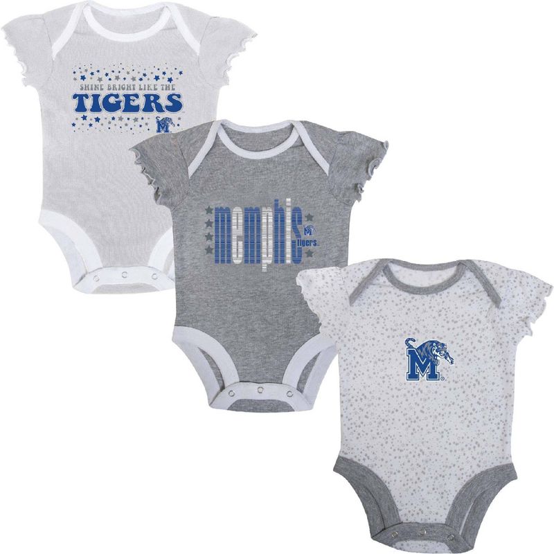 NCAA Memphis Tigers Infant Girls&#39; 3pk Bodysuit, 1 of 5