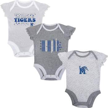 NCAA Memphis Tigers Logo Infant Girls' 3pk Bodysuit Set - 6-9M