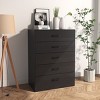 Karl Home 5-Drawer Black MDF (Medium-Density Fiberboard) 27.56in. W Chest of Drawer - 2 of 4