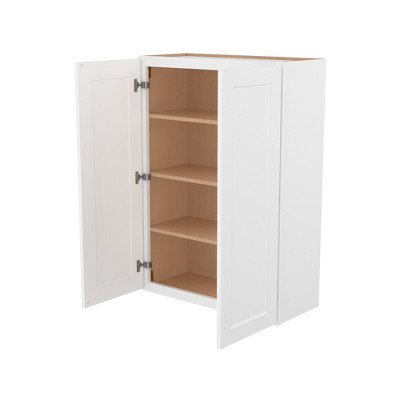 HOMLUX Easy-DIY Shaker White Ready to Assemble Wall Kitchen Cabinet 2 Doors-3 Shelves