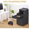 Mobile Filing Cabinet 3 Drawer,Under Desk File Cabinet with Lock & Anti-Tip Wheel, Metal Rolling Filing Cabinets for Home Office Organizer - 4 of 4