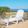 Outsunny Outdoor Chaise Lounge Chair on Wheels with Storage Box, Waterproof with Quick Assembly, Folding, 5 Level Adjustable Backrest for Pool, White - 2 of 4