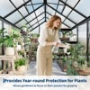 Large Greenhouse for Outdoors 6x10 FT, Green House with Roof Vent and Quick Setup Structure, Aluminum Greenhouse Kit for Garden Backyard - 3 of 4