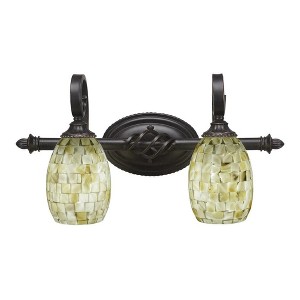 Toltec Lighting Elegante 2 - Light Vanity in  Dark Granite with 5" Ivory Glaze Seashell Shade - 1 of 1
