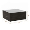 Covers & All Palisades 35 in Sq Coffee Table, Jacobean Flat Wicker w / Glass Top - 4 of 4