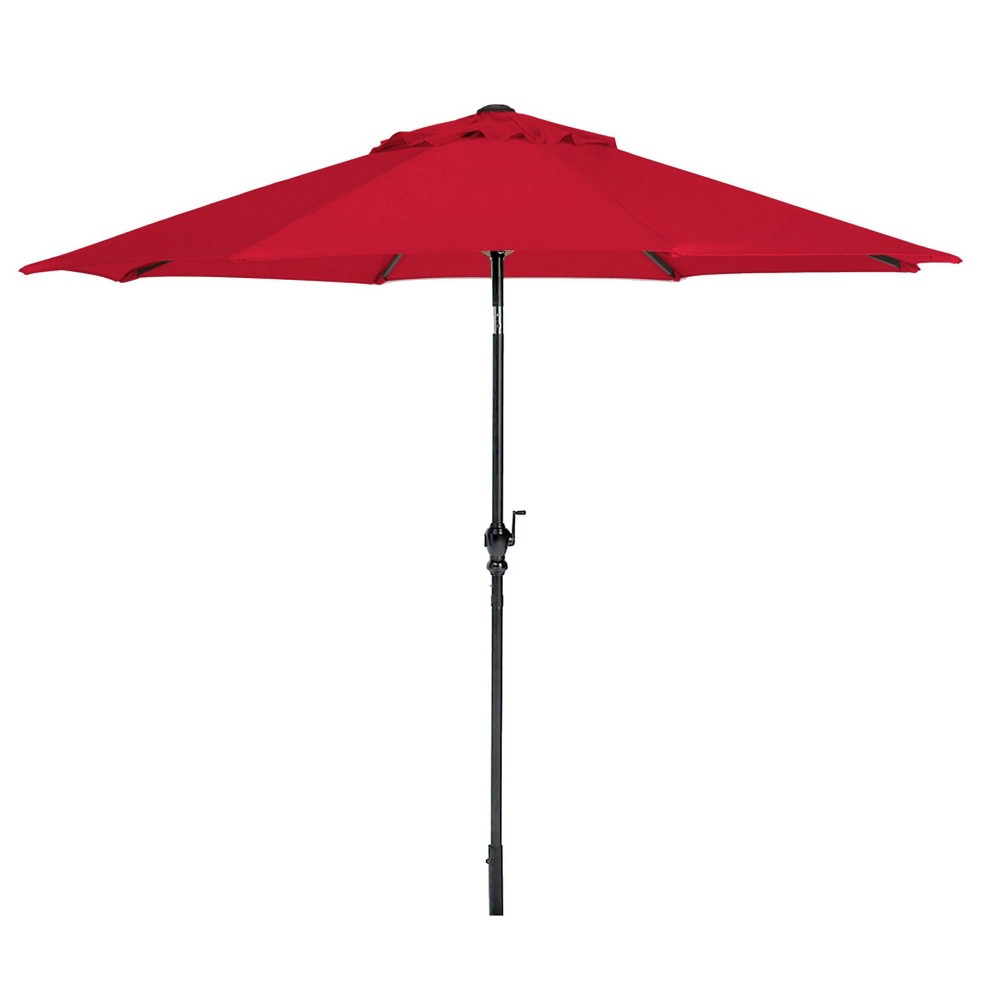 Caribbean Joe 9' Steel Umbrella Canopy - Garnet Red