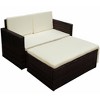 vidaXL Garden Sofa Set Brown Poly Rattan, Powder-Coated Steel Medium - Brown - 2 of 4