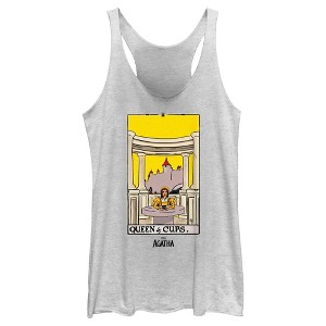 Women's Marvel: Agatha All Along Queen Of Cups Card Racerback Tank Top - 1 of 4