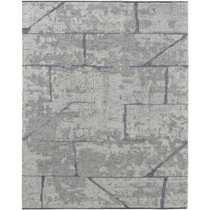 Gray and Silver Wool Abstract Hand Knotted Worn Faded Area Rug - 1 of 4