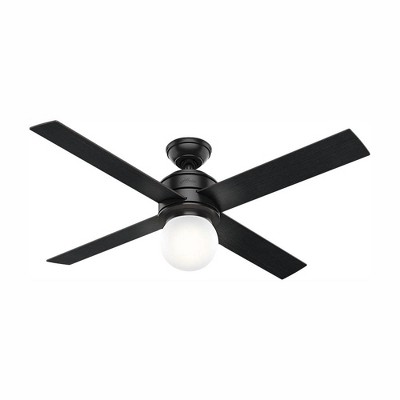 Photo 1 of Hunter Fan Company Hepburn w/ LED Light 52-Inch Multiple Speeds Ceiling Fan, Matte Black Finish