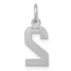Black Bow Jewelry 14k White Gold, Varsity Collection, Small D/C Pendant, Number 2 - 3 of 4