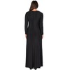 24seven Comfort Apparel Long Sleeve Scoop Neck Shimmery Fabric Maxi Dress - 3 of 4