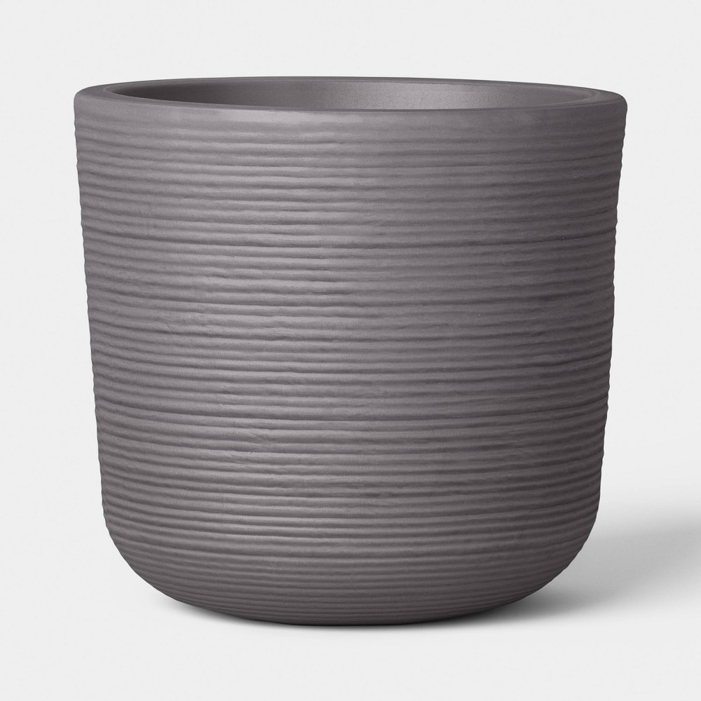 Fluted Outdoor Planter Gray 8" - Threshold™