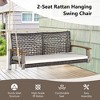 Tangkula 2-Seat Rattan Porch Swing Chair Outdoor Wicker Swing Bench W/ Seat Cushion - 4 of 4