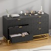 3 Drawer Dresser with Metal Legs, Wood Chest Organizer with Wide Storage for Bedroom, Living Room, Hallway - 2 of 4