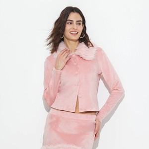 Women's Fur Collar Cardigan - Wild Fable™ - 1 of 4