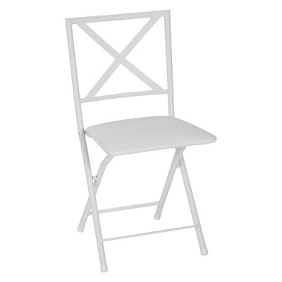 target white folding chair