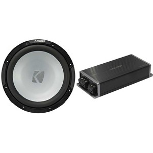 Kicker Marine KPX500.1 Powersports Amp & 12" 2 Ohm Subwoofer Audio Upgrade - 1 of 4