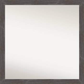 29" x 29" Non-Beveled Woodridge Rustic Gray Wood Wall Mirror - Amanti Art