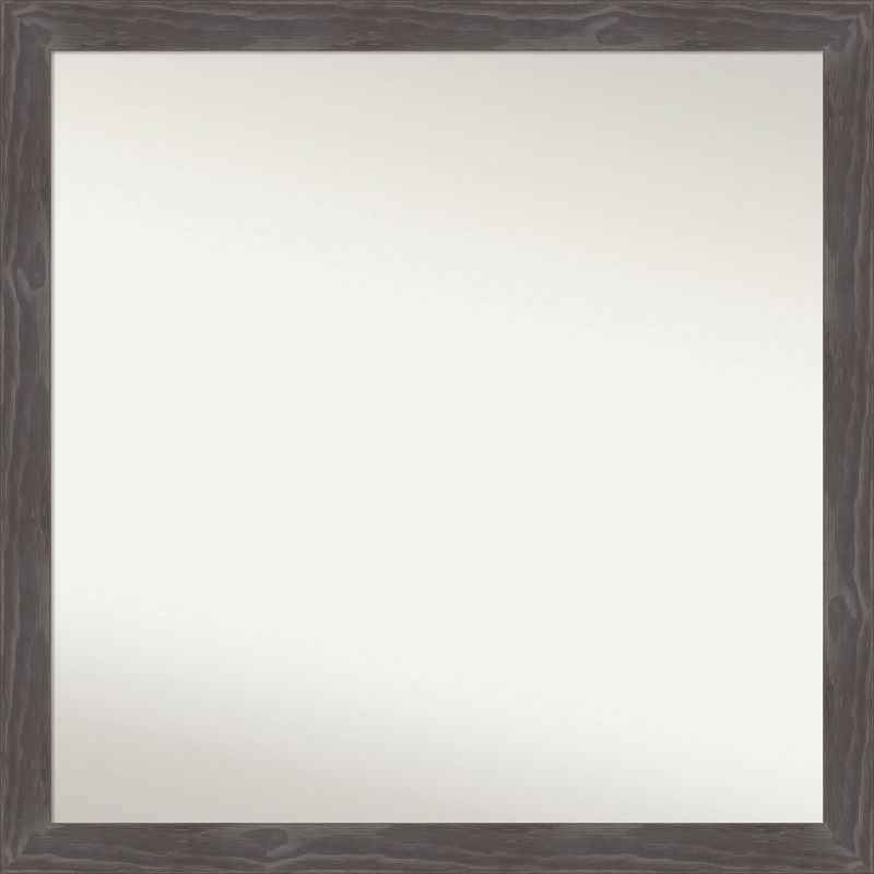 29&#34; x 29&#34; Non-Beveled Woodridge Rustic Gray Wood Wall Mirror - Amanti Art, 1 of 10