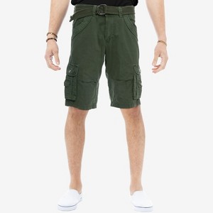 X RAY Men's Belted 12.5" Inseam Knee Length Cargo Shorts (plus size shorts in available) - 1 of 4