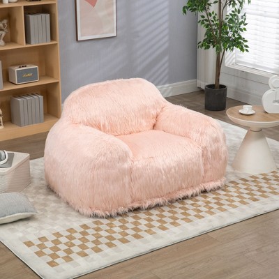 NicBex Faux Fur Bean Bag Chair with High-Density Memory Foam,Fluffy Lazy Sofa Chair for Adults,Modern Lounge Chair for Living Room