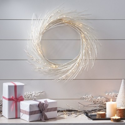 Nicbex Christmas Decorations Home Decor Christmas Wreath 24" Paper Wreath with LED Lights Pre-Decorated Holiday Ornaments