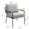 Modern Accent Chair With Wood Armrests And Black Metal Frame,Upholstered Seat and Backrest,Lounge Chair,Upholstered Chair-Cuddlewood - 4 of 4