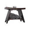 DecoTeak® Serenity® 24" Teak Wood Shower Bench with Shelf in Woodland Brown Finish - 4 of 4