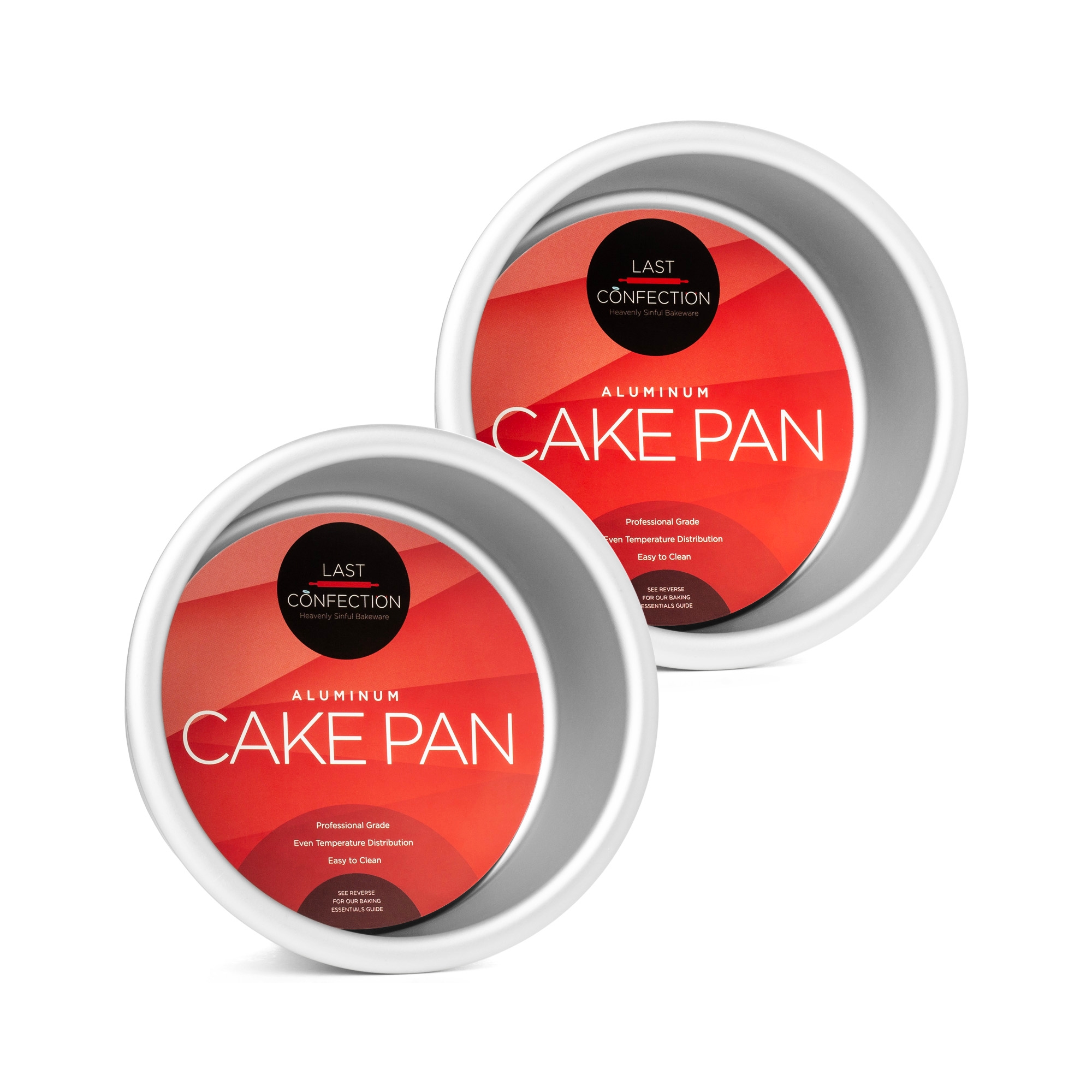 Last Confection 2-Piece Round Aluminum Cake Pan Set - 4" x 2" Deep