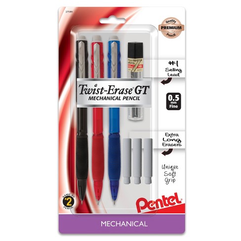 Eraser Pencil with Brush, 3 Pcs, 2 Eraser Pencils with Brush and 1