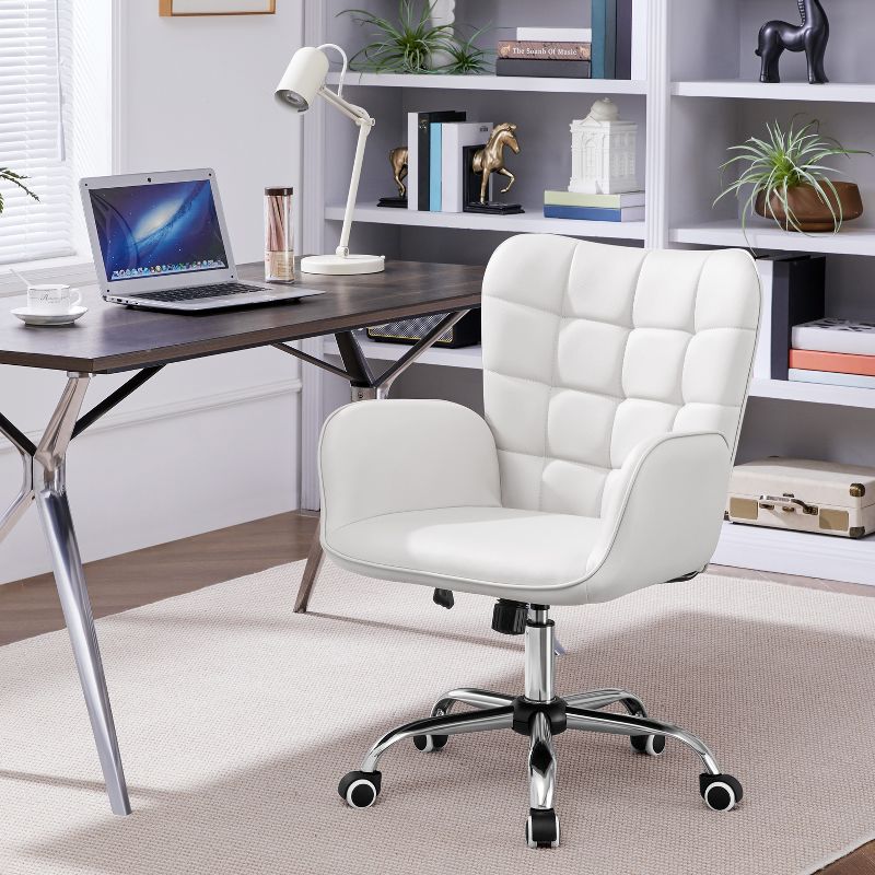 Yaheetech Faux Leather Desk Chair with Padded Armrests, 2 of 8