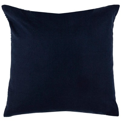 Mallory 16" Blue and White Damask Reversible Throw Pillow Set