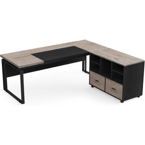 Tribesigns 63" L-Shaped Executive Desk with Reversible File Cabinet - 1 of 4