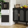 Sevobal Decorative Storage Cabinets, Rattan Buffet Sideboard Cabinet Cupboard for Kitchen, Living Floor Cabinet, Black 47.2*13.8*31.1 - 2 of 4