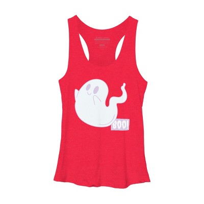 Women's Design By Humans Boo Cute Ghost Halloween cute design By BoogieCreates Racerback Tank Top