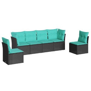 vidaXL Garden Sofa Set Black PE rattan Large Modular Garden Sofa Set - 1 of 4