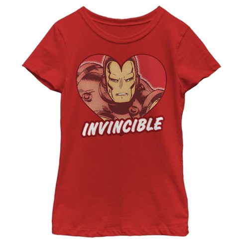 Girl's Marvel Iron Man Invincible Valentine Heart T-shirt : Target