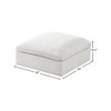 Meridian Furniture,Serene Linen Textured Fabric Deluxe Comfort Modular Ottoman - 3 of 4