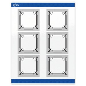 Avery Labels, 3" x 3", Silver-Metallic Black, Glossy, 60ct - 1 of 4