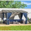 ALAULM Wall Mount Gazebo Outdoor Pergola, Hardtop Lean to Gazebo Canopy Awnings with Sloped Roof and Sturdy Steel Frame, for Patio, Deck, Backyard - 4 of 4