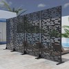 PexFix Outdoor Metal Privacy Screen Garden Fence Wave Pattern Wall Applique - 3 of 4