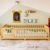 QingMoon Twin Size Floor Bed for Children with Door and Fence Solid Wood Montessori Bed Frame, for Girls and Boys Easy Assembly - 2 of 4