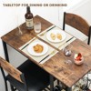 Dining Table Set for 2, Bar Table and Chairs Set for 2 with Storage Shelf and Wine Rack, Kitchen Table and Chairs for 2 with Upholstered Chairs - 4 of 4