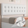 Bed Frame with 4 Storage Drawers, Linen Upholstered Platform Bed Frame with Wooden Slats Support, Button Tufted Design - 3 of 4